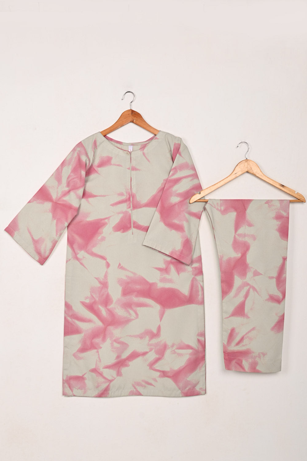 STP-206K-Gray - Women 2Pc Ready to Wear Spray Contoured Malai Fabric Co-Ord Set