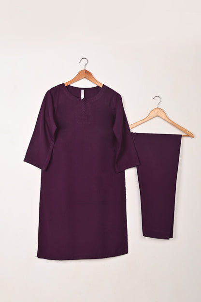 STP-218A-Magenta - 2Pc Ready to Wear Malai Solid Dress