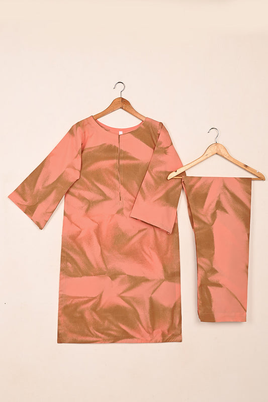 STP-206N-Peach - 2Pc Ready to Wear Spray Contoured Co-Ord Set