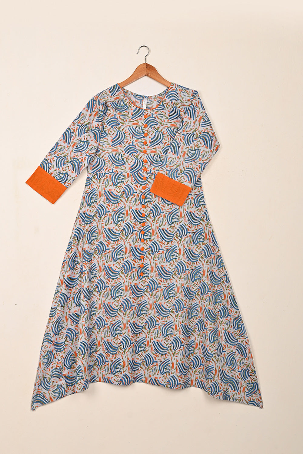 TS-237-Gray - 1 Pc Cotton Printed Ready to Wear Frock