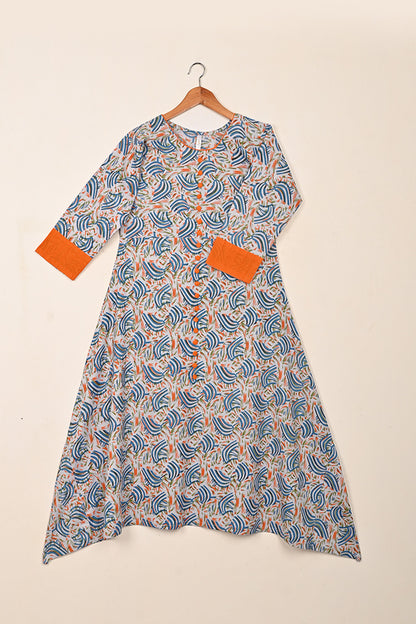 TS-237-Gray - 1 Pc Cotton Printed Ready to Wear Frock