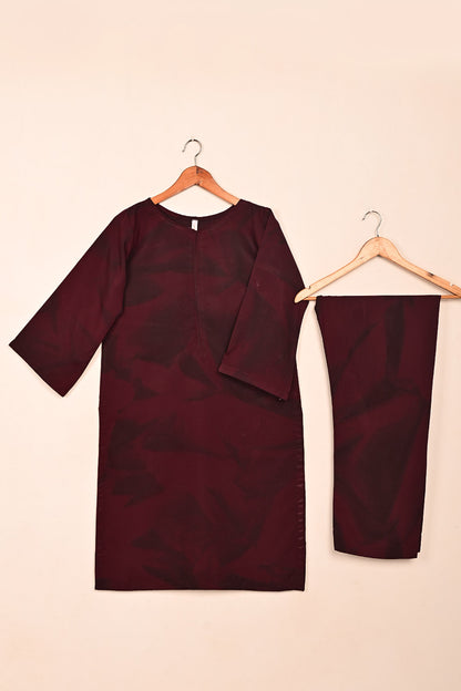 STP-206A-Maroon - Women 2Pc Ready to Wear Spray Contoured Malai Fabric Co-Ord Set