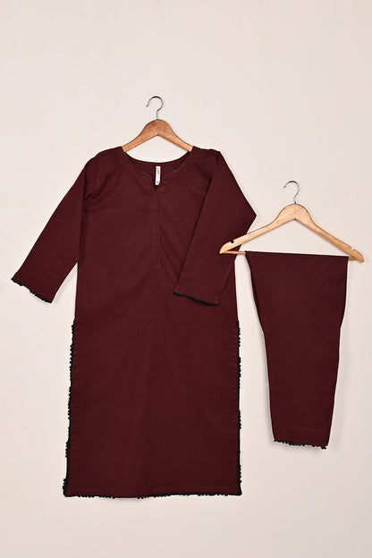 STP-191A-Maroon - 2 Pc Ready to Wear Solid Cambric