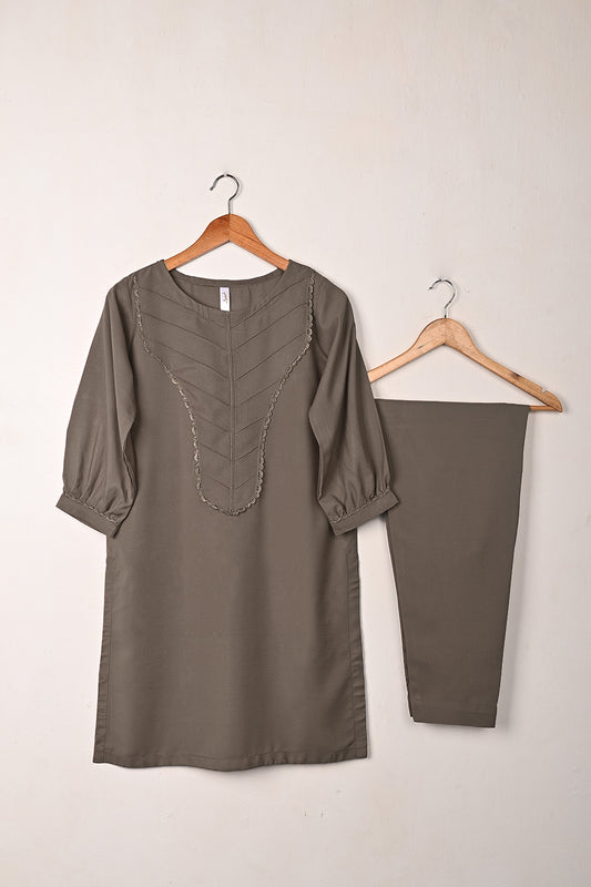 STP-246A-Dusty - 2Pc Ready to Wear Malai Solid Dress