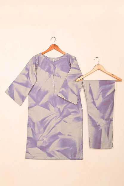 STP-206D-Light Purple - Women 2Pc Ready to Wear Spray Contoured Malai Fabric Co-Ord Set