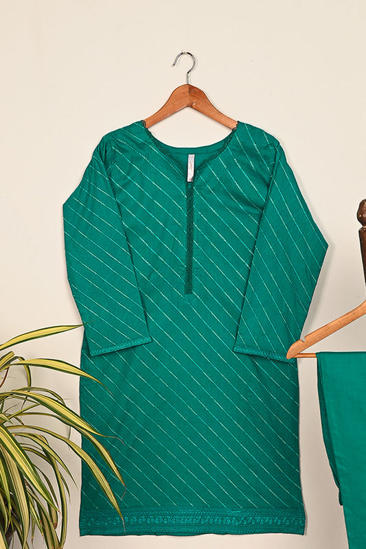 STP-175A-Green - 2PC EMBROIDERED COTTON