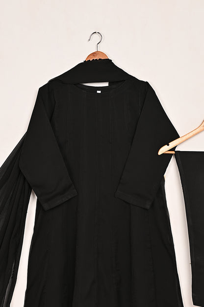 RTW-193-Black -  3Pc Ready To Wear Chiffon Frock