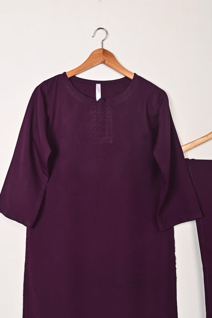 STP-218A-Magenta - 2Pc Ready to Wear Malai Solid Dress