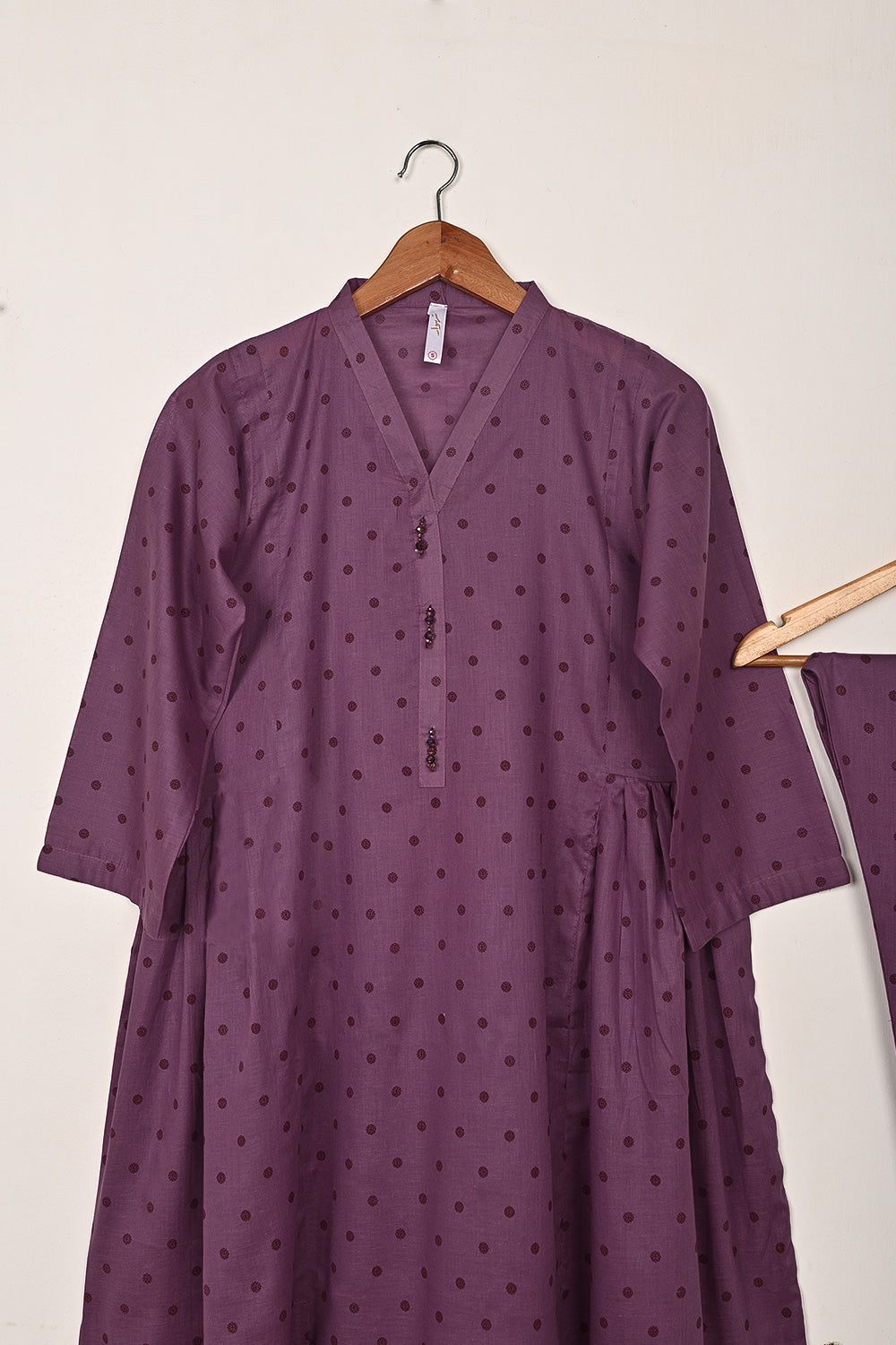 STP-217A-Purple - 2 Pc Ready to Wear Cotton Printed Co-Ord Dress