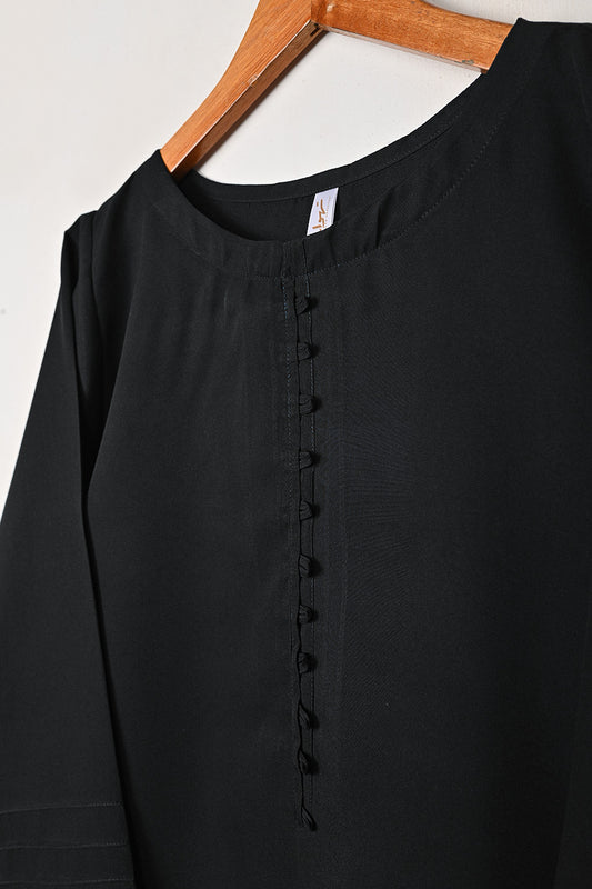 STP-269B-Black - 2Pc Ready to Wear Malai Solid Dress