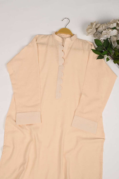 STP-168A-Peach - 2PC SELF JACQUARD LAWN STITCHED