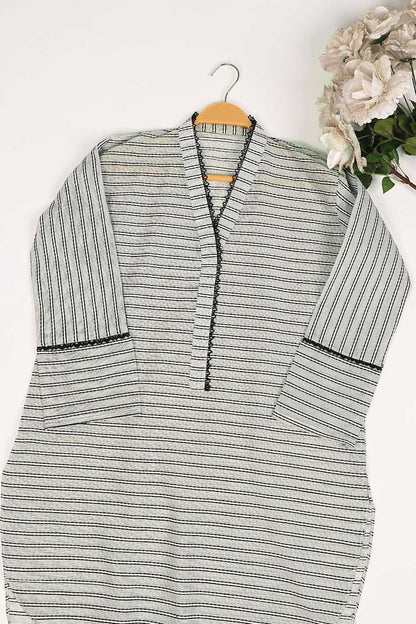 STP-167A-Grey - 2PC SELF JACQUARD LAWN STITCHED