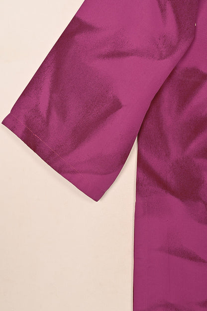STP-206O-Magenta - Women 2Pc Ready to Wear Spray Contoured Malai Fabric Co-Ord Set