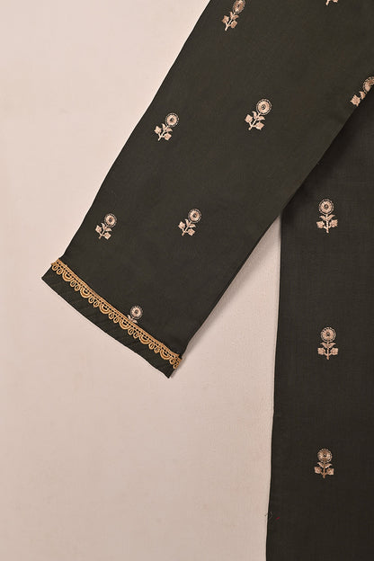 STP-194D-Mouse Gray - 2PC READY TO WEAR  EMBROIDERED COTTON DRESS