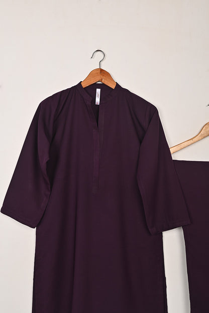 STP-221A-Purple - 2Pc Ready to Wear Malai Solid Dress