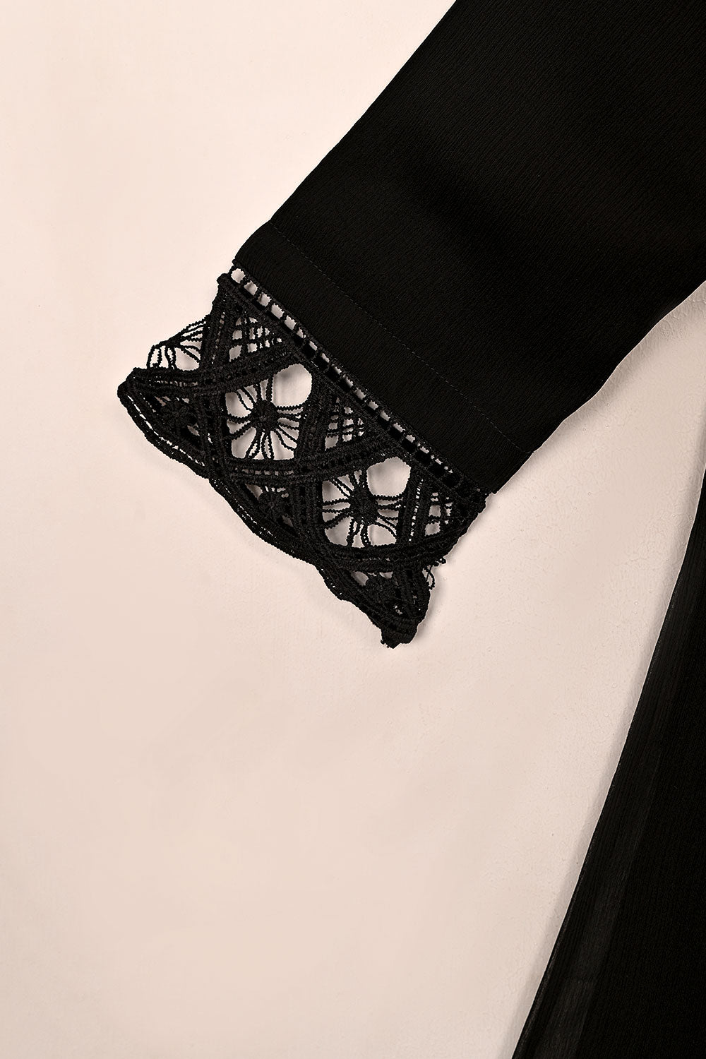 RTW-180-Black -  3Pc Ready To Wear Chiffon Frock