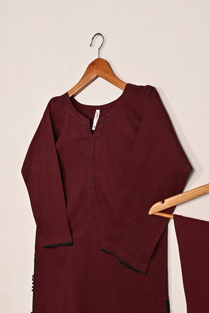 STP-191A-Maroon - 2 Pc Ready to Wear Solid Cambric
