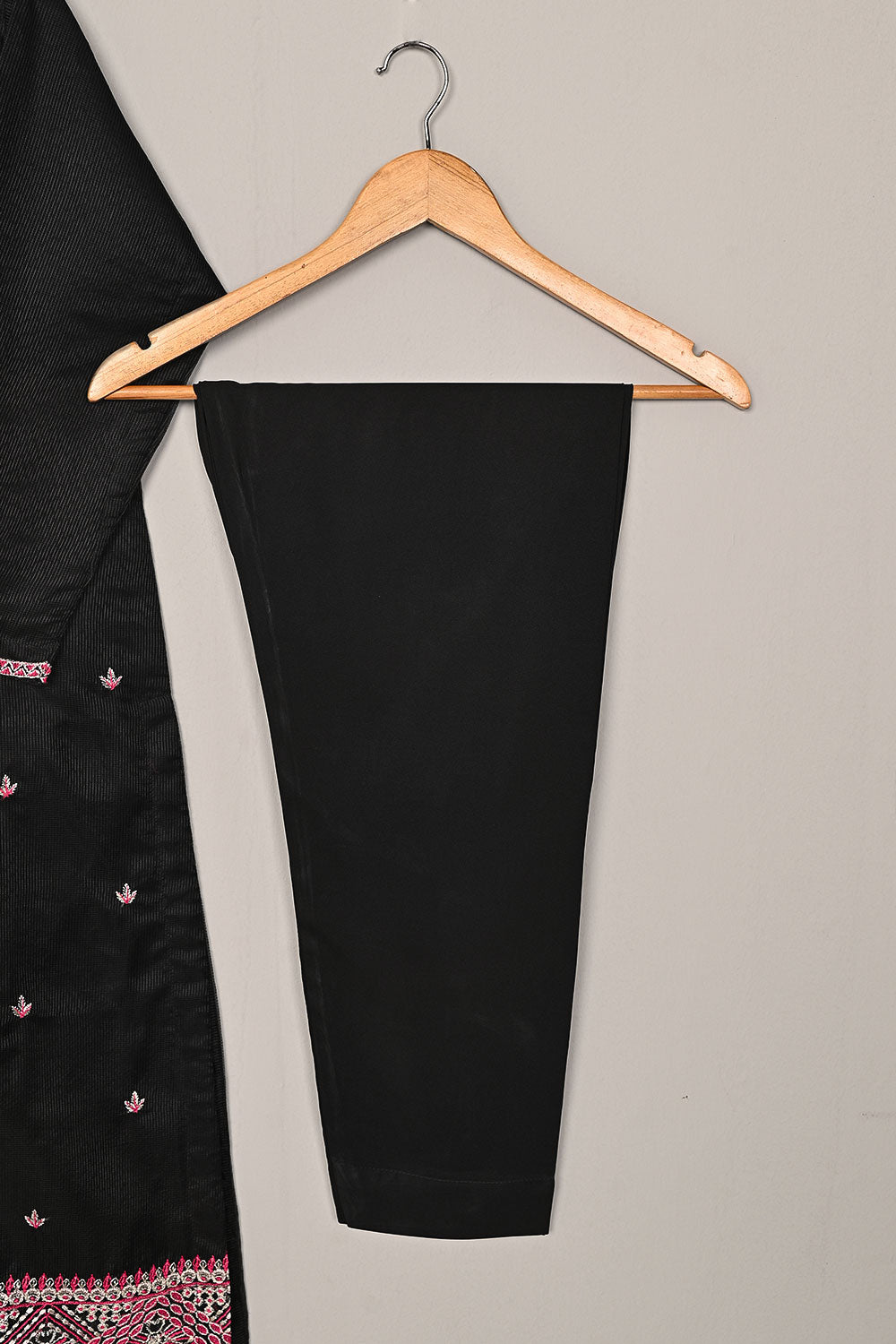 RTW-197-Black - 3Pc Ready to Wear 3Pc Javeria Net Embroidered  Dress