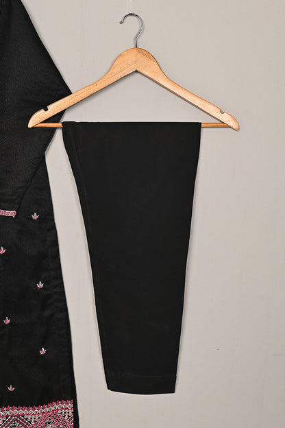 RTW-197-Black - 3Pc Ready to Wear 3Pc Javeria Net Embroidered  Dress