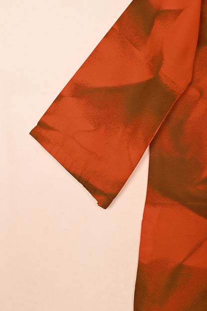 STP-206F-Orange - Women 2Pc Ready to Wear Spray Contoured Malai Fabric Co-Ord Set