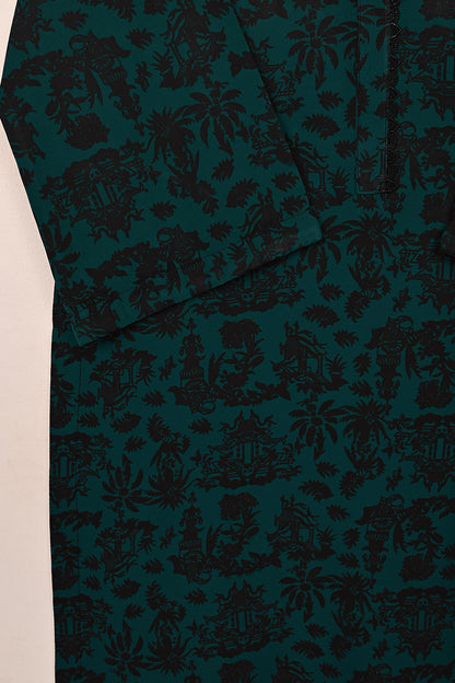 STP-201B-Turquoise - 2Pc Ready to Wear Malai Printed Co-Ord Dress