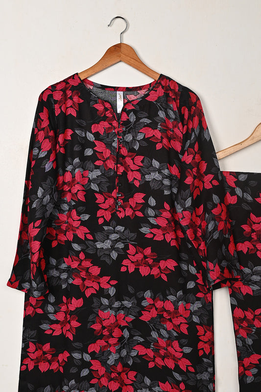 STP-281B-Black - 2Pc Ready to Wear Digital Printed Winter Linen Co-Ord Set