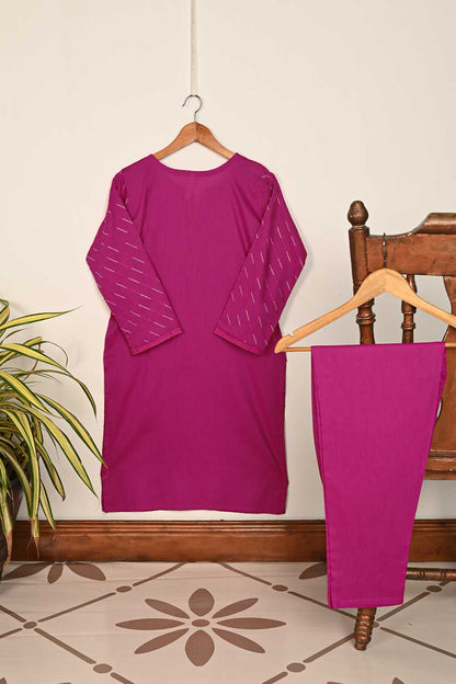 STP-175C-Fuchsia 2PC EMBROIDERED COTTON