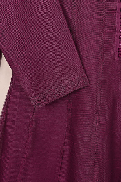 RTW-226-Royal Fuchsia -  3Pc Ready to Wear Khaddi Net Frock