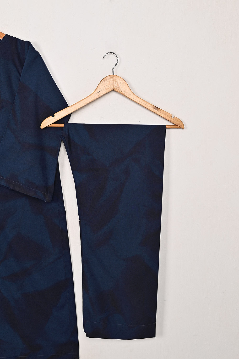 STP-206Q-Navy Blue - 2Pc Ready to Wear Spray Contoured Malai Fabric Co-Ord Set