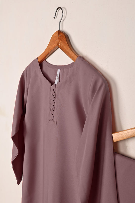 STP-218G-Violet Pink - 2Pc Ready to Wear Malai Solid Dress