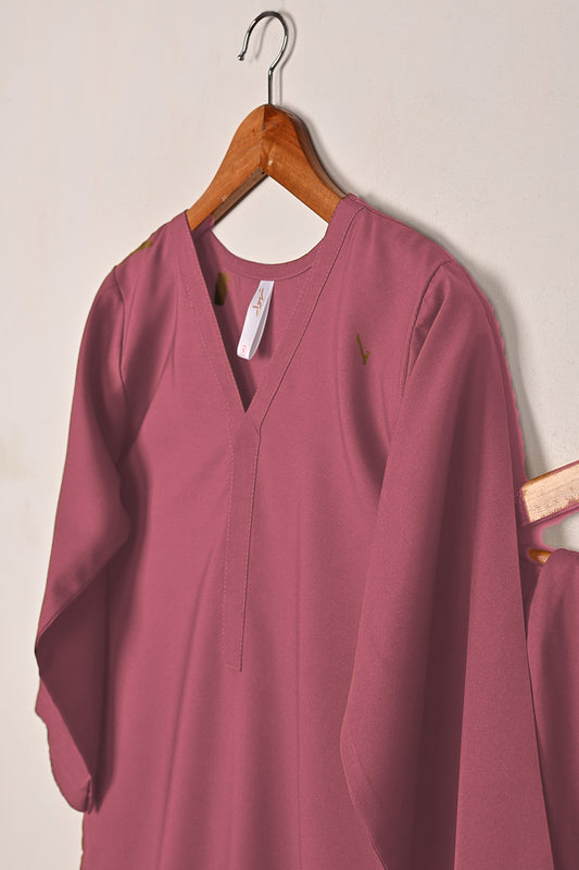 STP-233C-Rose Pink - 2Pc Ready to Wear Malai Solid Dress