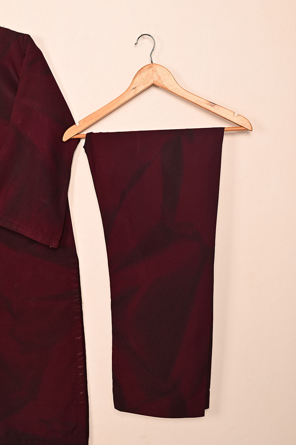 STP-206A-Maroon - Women 2Pc Ready to Wear Spray Contoured Malai Fabric Co-Ord Set