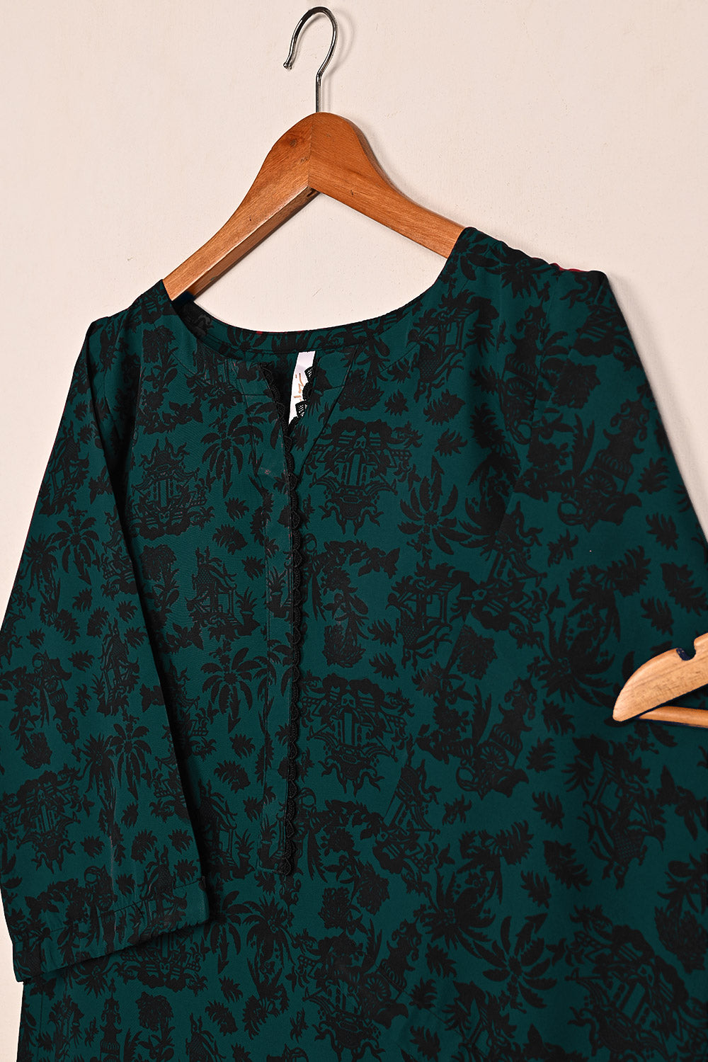 STP-201B-Turquoise - 2Pc Ready to Wear Malai Printed Co-Ord Dress