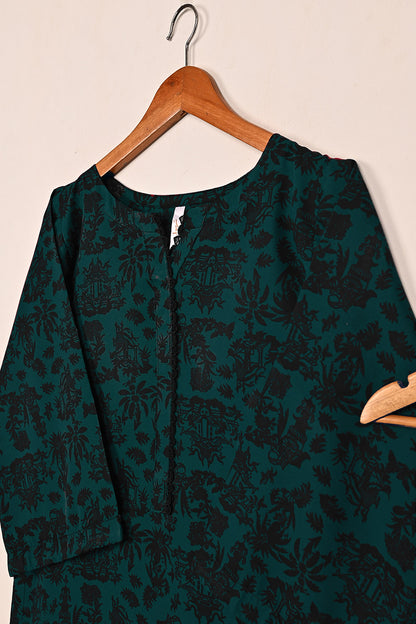 STP-201B-Turquoise - 2Pc Ready to Wear Malai Printed Co-Ord Dress