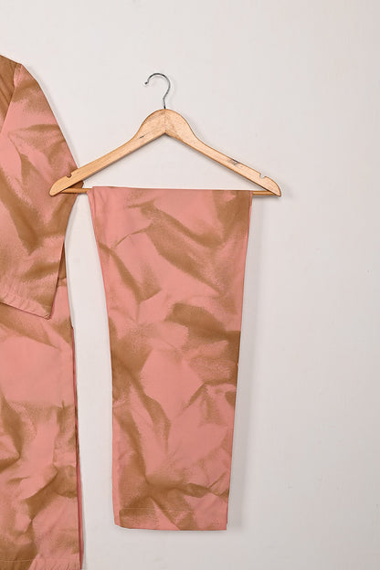 STP-206J-Tea Pink - Women 2Pc Ready to Wear Spray Contoured Malai Fabric Co-Ord Set