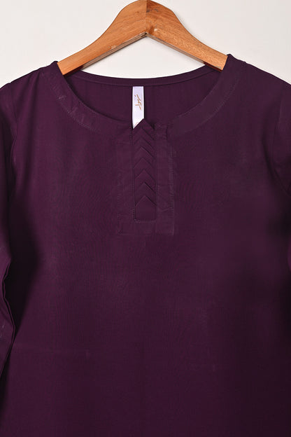 STP-218A-Magenta - 2Pc Ready to Wear Malai Solid Dress