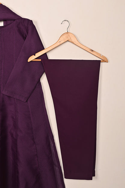 RTW-250-Purple -  3Pc Ready to Wear Javeria Net Frock