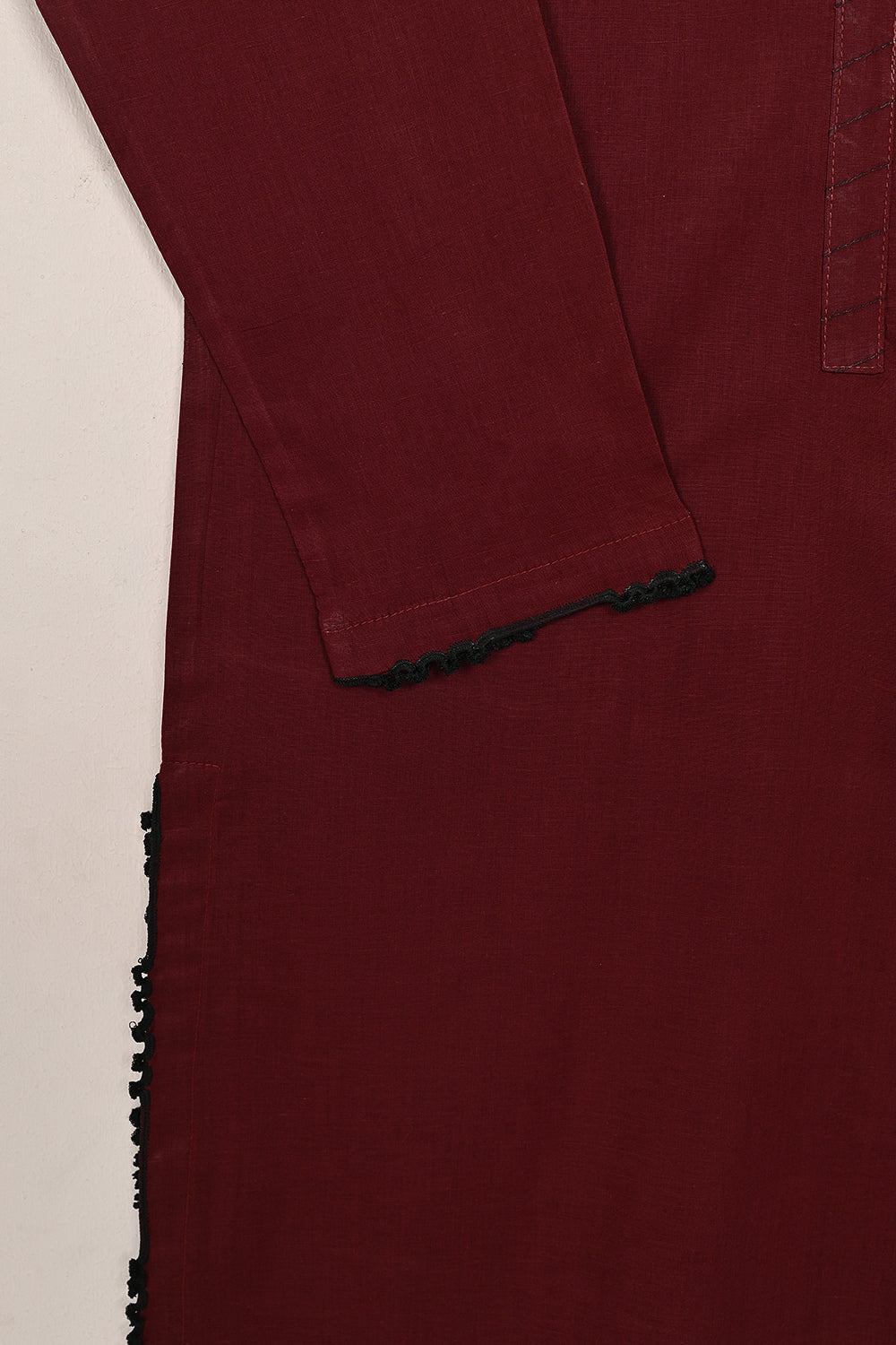 STP-191A-Maroon - 2 Pc Ready to Wear Solid Cambric