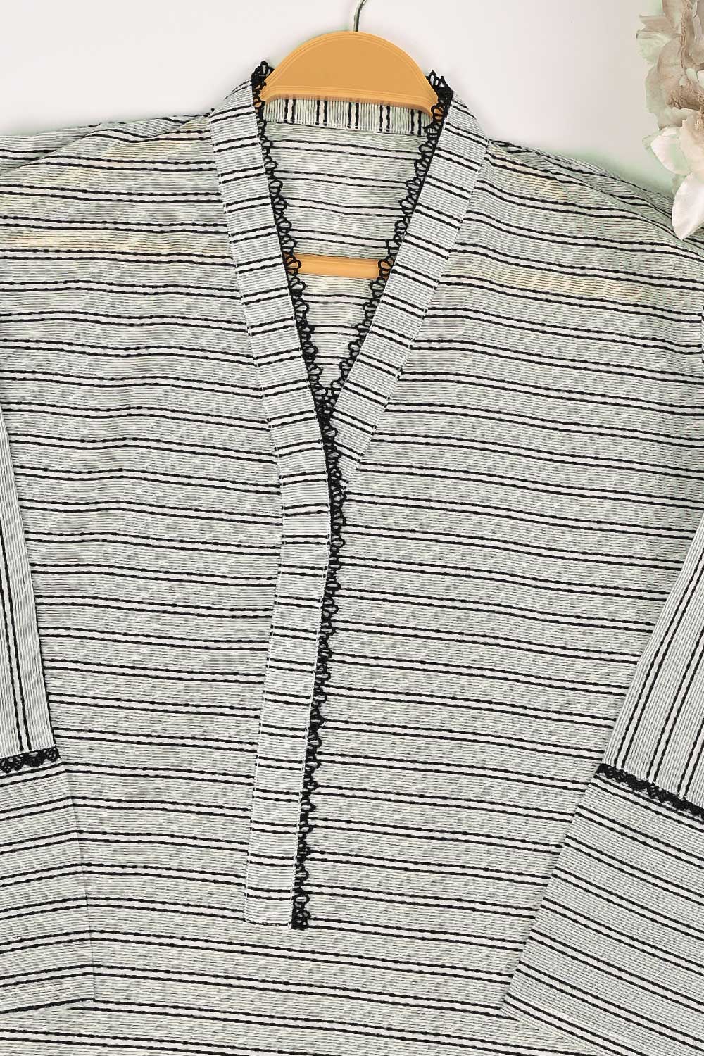 STP-167A-Grey - 2PC SELF JACQUARD LAWN STITCHED