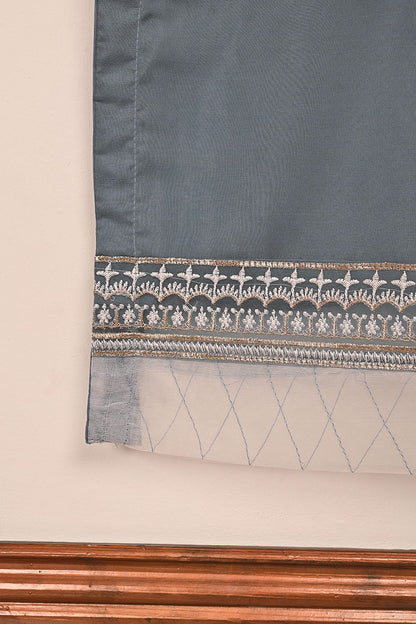 STP-186A-Grey - 2Pc Organza Embroidered Dress