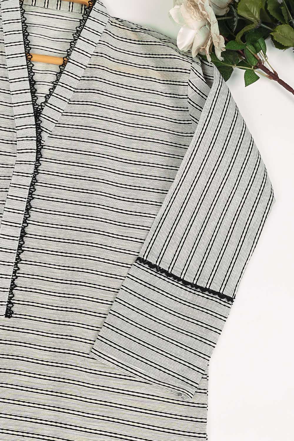 STP-167A-Grey - 2PC SELF JACQUARD LAWN STITCHED