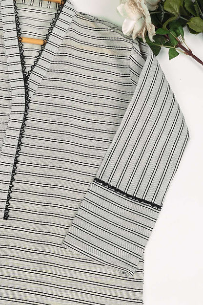 STP-167A-Grey - 2PC SELF JACQUARD LAWN STITCHED