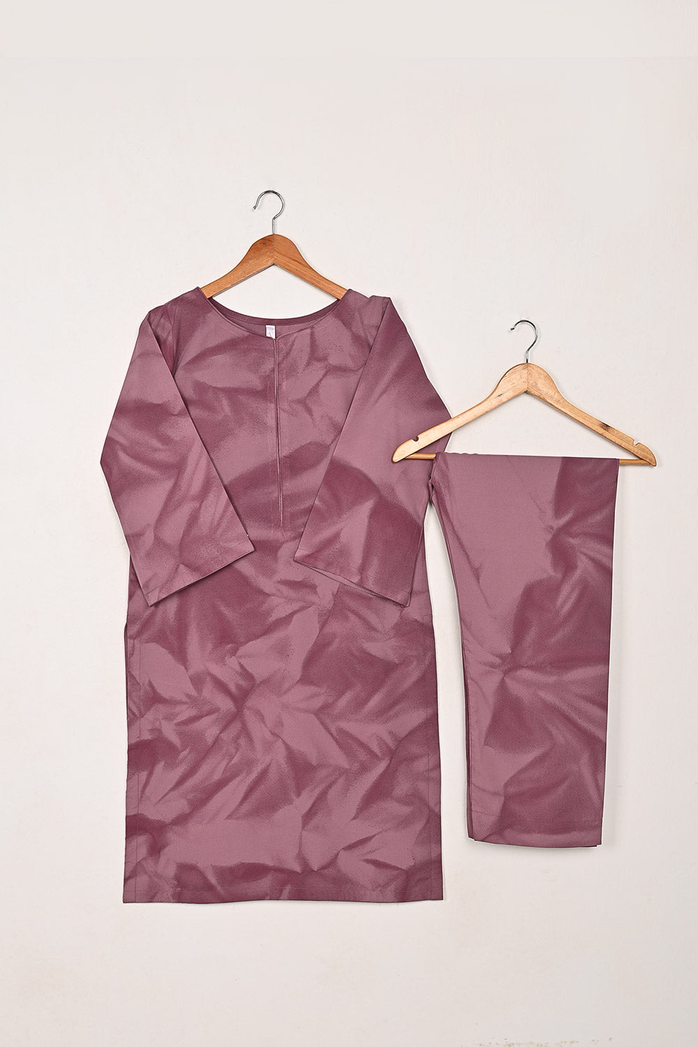 STP-206T-Rose Tea - Women 2Pc Ready to Wear Spray Contoured Malai Fabric Co-Ord Set