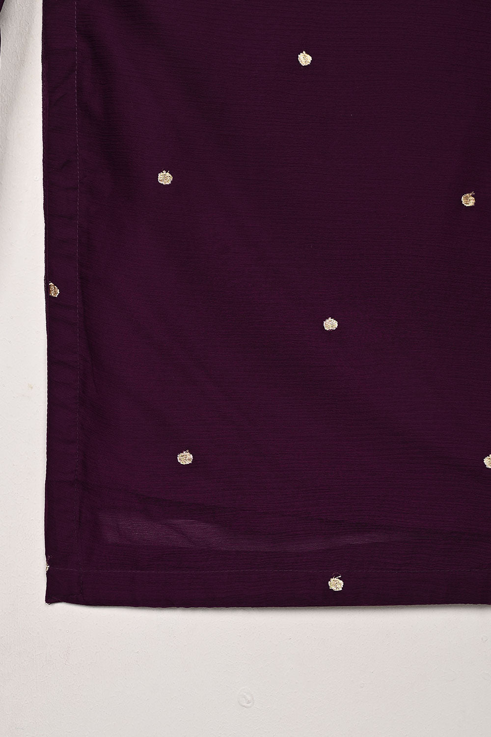 RTW-258-Purple - 3Pc Ready to Wear Embroidered Adda Work Chiffon Dress