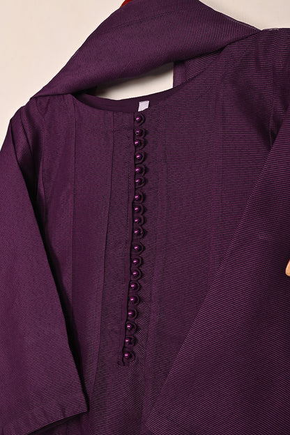 RTW-250-Purple -  3Pc Ready to Wear Javeria Net Frock