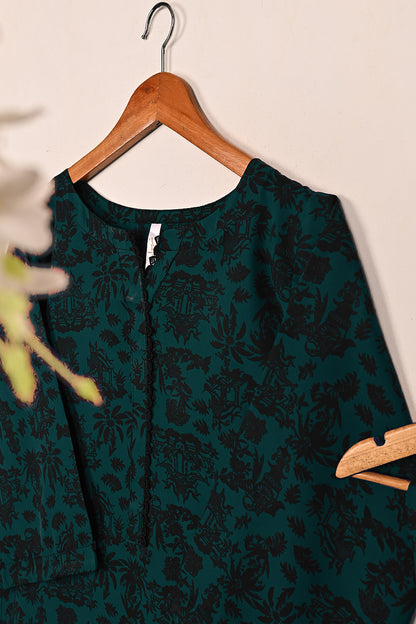 STP-201B-Turquoise - 2Pc Ready to Wear Malai Printed Co-Ord Dress