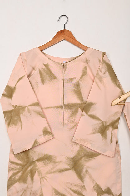 STP-206I-Peachy Pink - Women 2Pc Ready to Wear Spray Contoured Malai Fabric Co-Ord Set