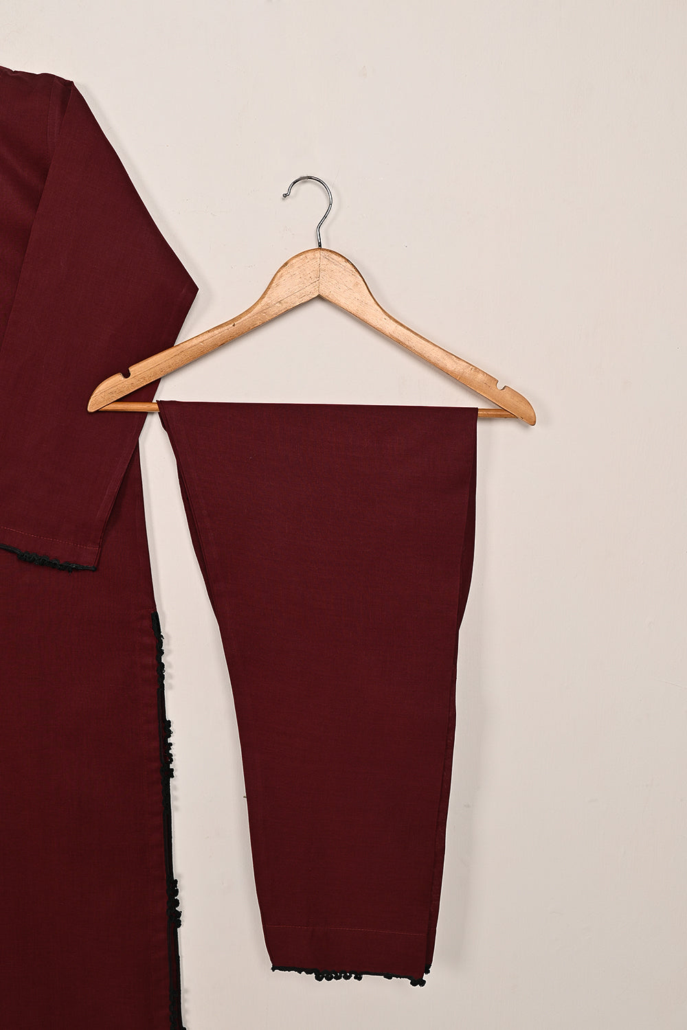 STP-191A-Maroon - 2 Pc Ready to Wear Solid Cambric