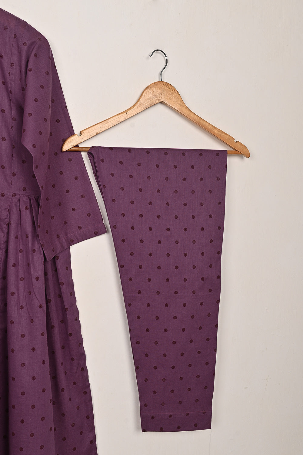 STP-217A-Purple - 2 Pc Ready to Wear Cotton Printed Co-Ord Dress