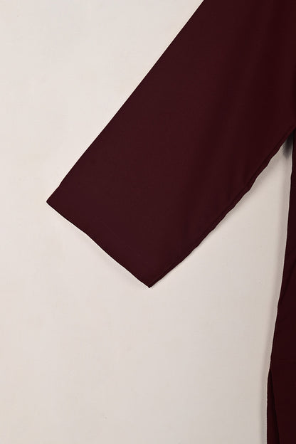 STP-221E-Maroon - 2Pc Ready to Wear Malai Solid Dress